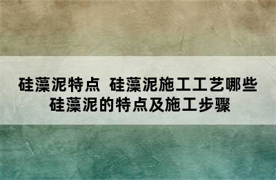 硅藻泥特点  硅藻泥施工工艺哪些 硅藻泥的特点及施工步骤